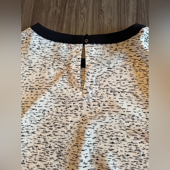 Rose & Olive White and Black Boxy 3/4 Sleeve Blouse - Picture 4 of 9